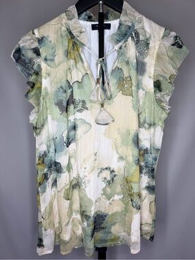 Floral Ruffle Sleeve Blouse
